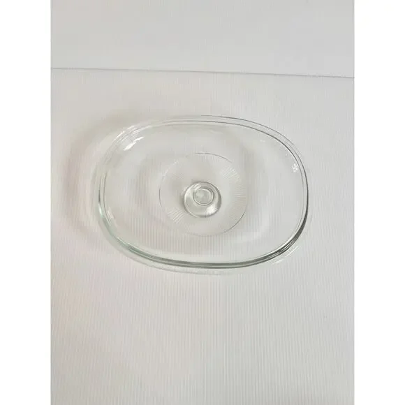 PYREX F12-C A Clear Oval Glass Lid Only Corning Ware 9x7 Inch No Chips Or Cracks - Picture 3 of 5